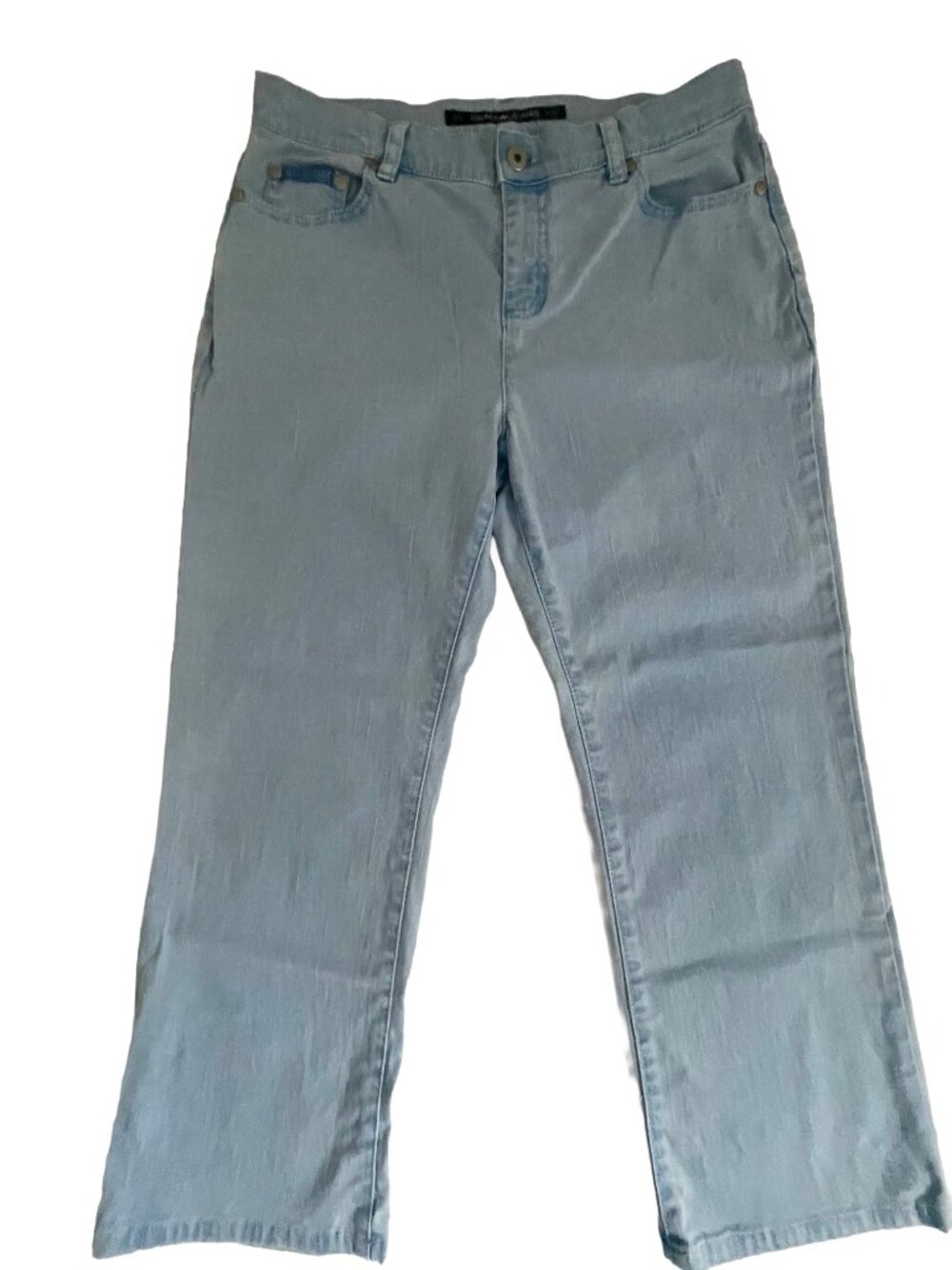 DKNY High Rise Wide Leg Cropped Jeans Light Wash Size 8